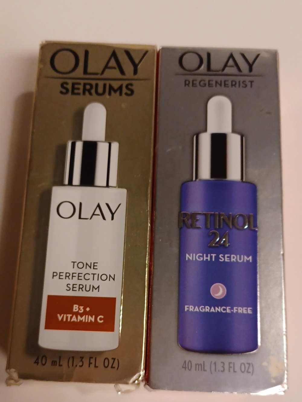 > NEW OLAY Serums Set - Night And B3+vitamin C SERUMS